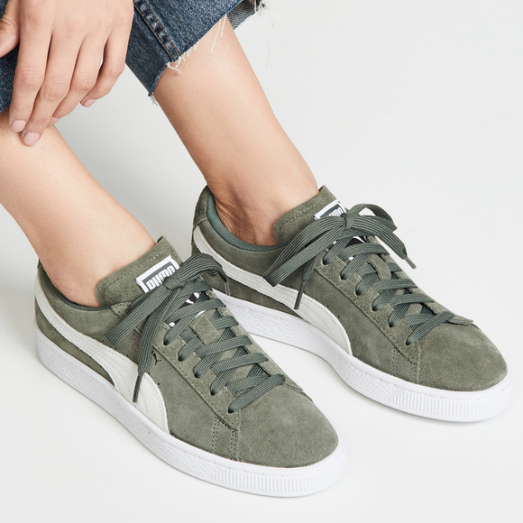 puma suede classic olive green